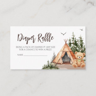 Adventure Awaits Mountain Diaper Raffle Enclosure Card