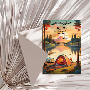 Adventure Awaits Mountain Forest Bridal Shower Invitation