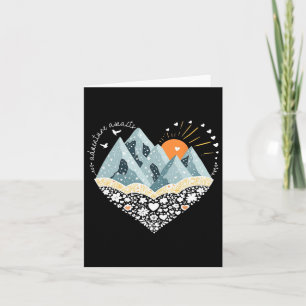 Adventure Awaits Mountain Hiking Camping Nature Lo Card