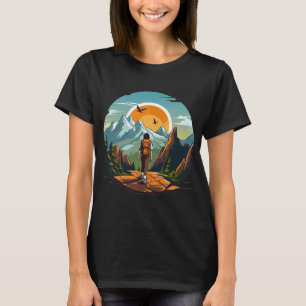 Adventure Awaits Mountain Hiking Graphic T-Shirt