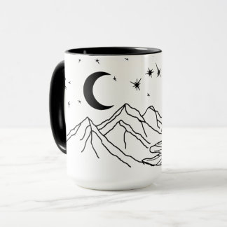 Adventure Awaits Mountain Lake Stars Mug