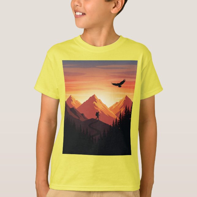 Adventure Awaits Mountain Silhouette T-Shirt (Front)