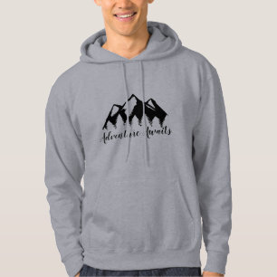 Adventure Awaits Mountains And Forest Trees Hoodie