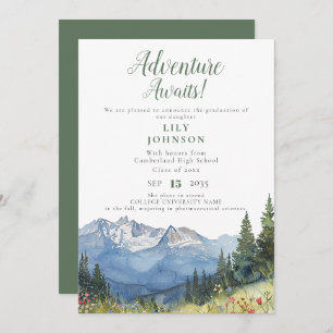 Adventure Awaits Mountains Graduation Announcement