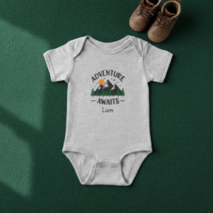 Adventure Awaits Mountains Personalized Bodysuit