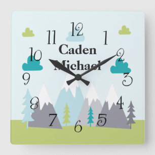 Adventure Awaits Mountains Wall Clock