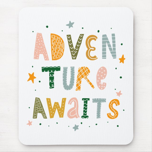 Adventure Awaits Mouse Mat (Front)