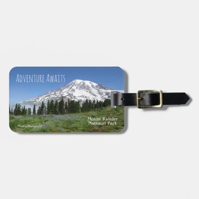 Adventure Awaits (Mt Rainier) Luggage Tag (Front Horizontal)