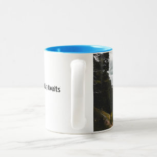Adventure Awaits Mug Majestic Mountain Landscape