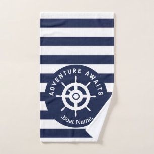 Adventure Awaits. Name Your Boat.  Bath Towel Set