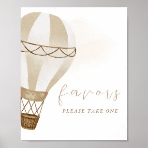 Adventure Awaits Neutral Baby Shower   Favours Poster