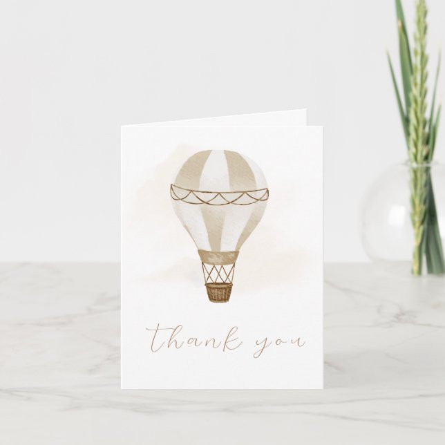Adventure Awaits Neutral Baby Shower | Thank You Card (Front)