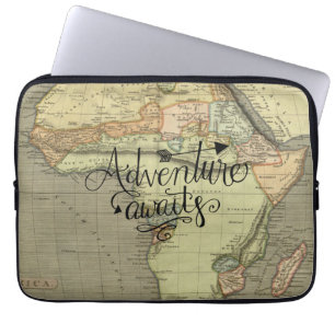Adventure Awaits Old World Map  Laptop Sleeve