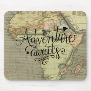 Adventure Awaits Old World Map Mouse Pad