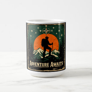 Adventure Awaits – Outdoor Exploration Hiker Coffee Mug