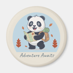 Adventure Awaits Panda Magnet