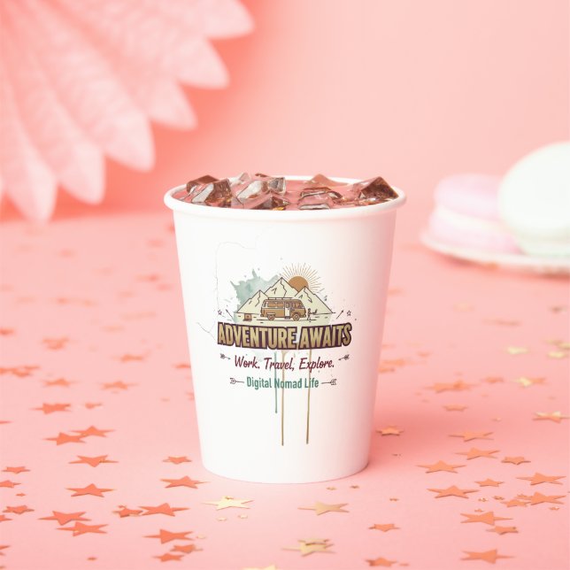 Adventure Awaits  Paper Cups (Insitu)