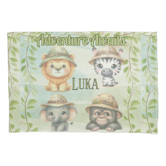 Adventure Awaits Personalize Safari Woodlands  Pillowcase