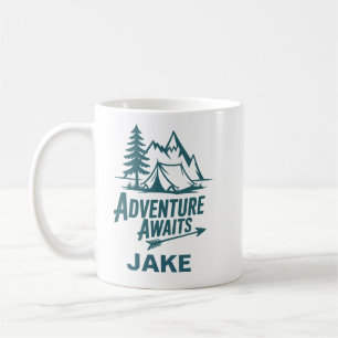 Adventure Awaits Personalized Camping Coffee Mug