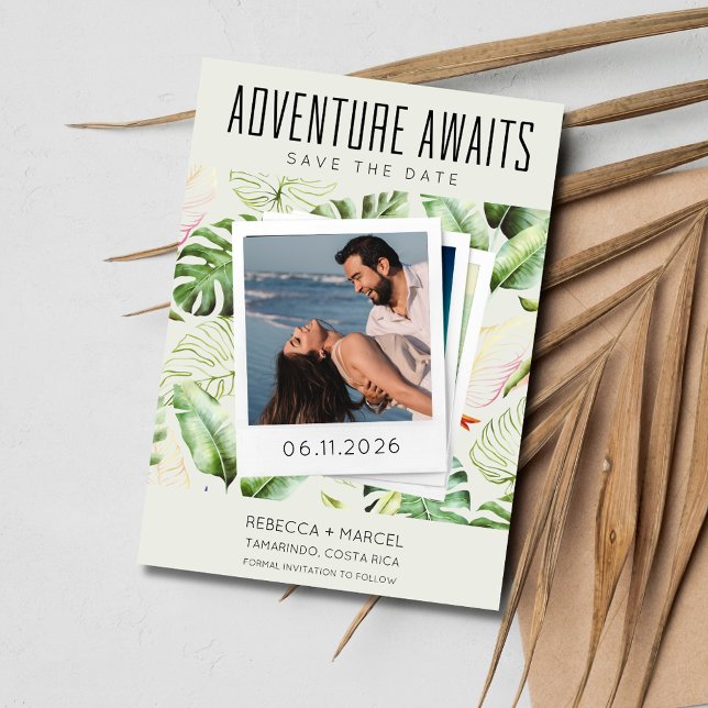 Adventure Awaits Photo Destination Wedding Save The Date (Adventure Awaits Photo Destination Wedding Save The Date)