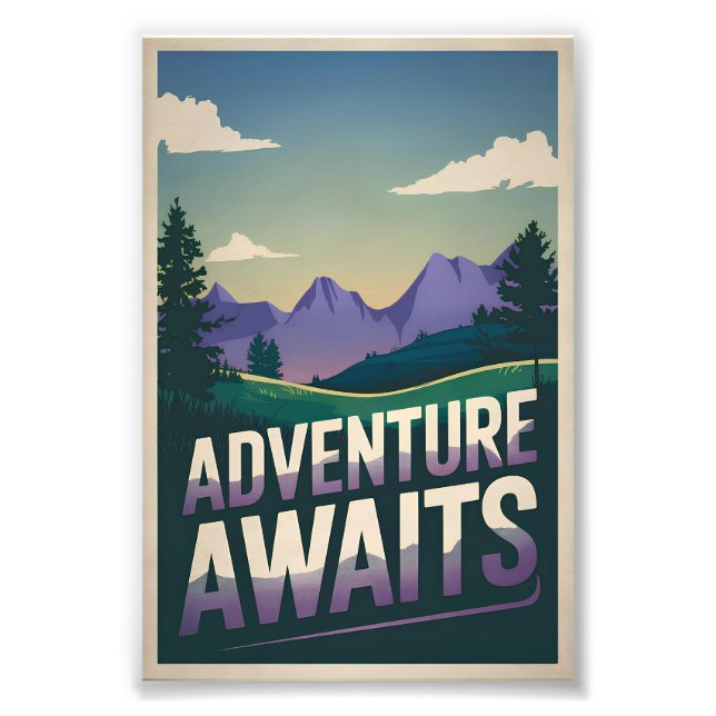 Adventure awaits photo print (Front)