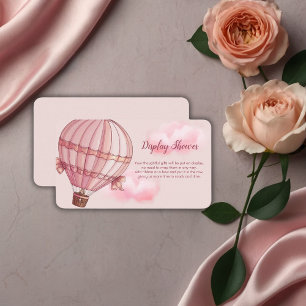 Adventure Awaits Pink Hot Air Balloon Baby Shower Enclosure Card