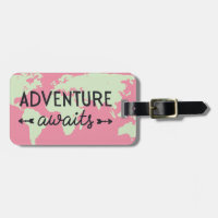 Adventure Awaits Pink World Map