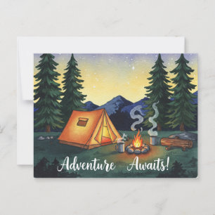 adventure awaits postcard