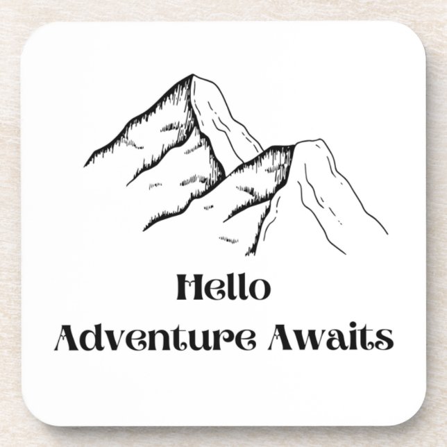 Adventure Awaits printed on a plastic  Coaster (Front)