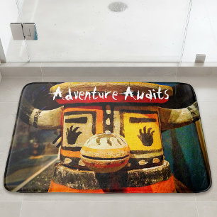 Adventure Awaits Quote Kachina Doll Photo Cute Bath Mat