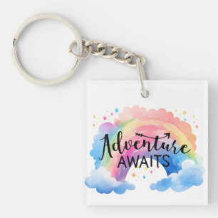 Adventure Awaits Rainbow Key Ring