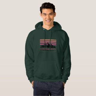 Adventure Awaits Retro Mountain Sunset Hoodie
