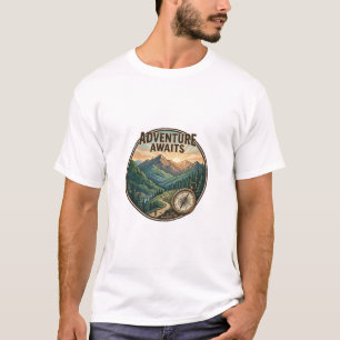 Adventure Awaits Retro National Park Poster Design T-Shirt