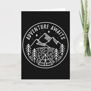 Adventure Awaits Retro Summer Camp Tent Shirt For Card