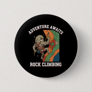Adventure Awaits Rock Climbing Fun Art 6 Cm Round Badge
