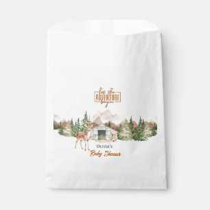 Adventure Awaits Rust Orange Mountain Baby Shower Favour Bags