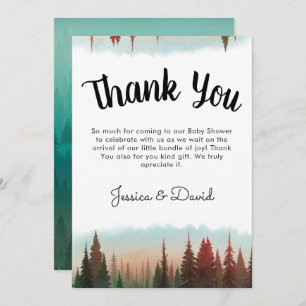 Adventure Awaits Rustic Forest Baby Shower Thank You Card