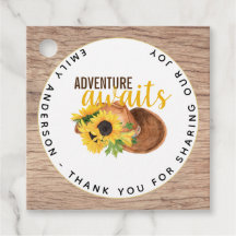 Adventure Awaits Rustic Sunflowers Baby Shower