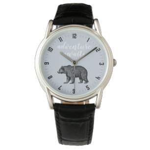 Adventure Awaits Rustic Walking Bear Hiking Watch