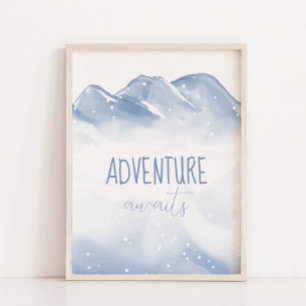 Adventure Awaits Script Winter Nursery Wall Decor