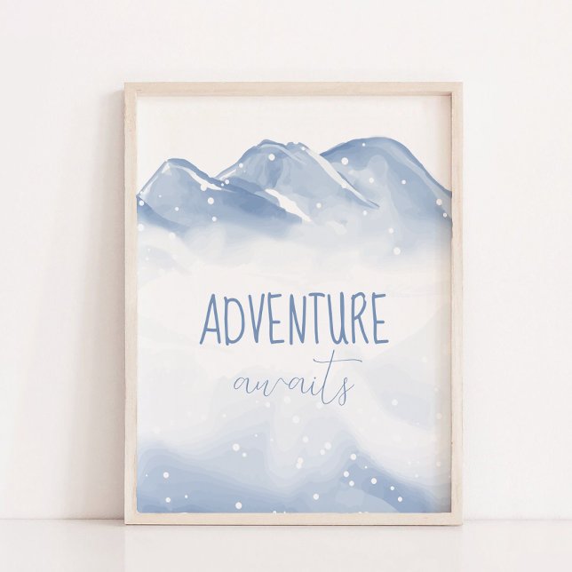 Adventure Awaits Script Winter Nursery Wall Decor (Adventure Awaits Script Winter Nursery Wall Decor)