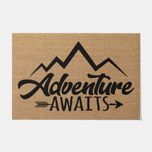 Adventure Awaits Simple Doormat, Holiday Doormat (Front)