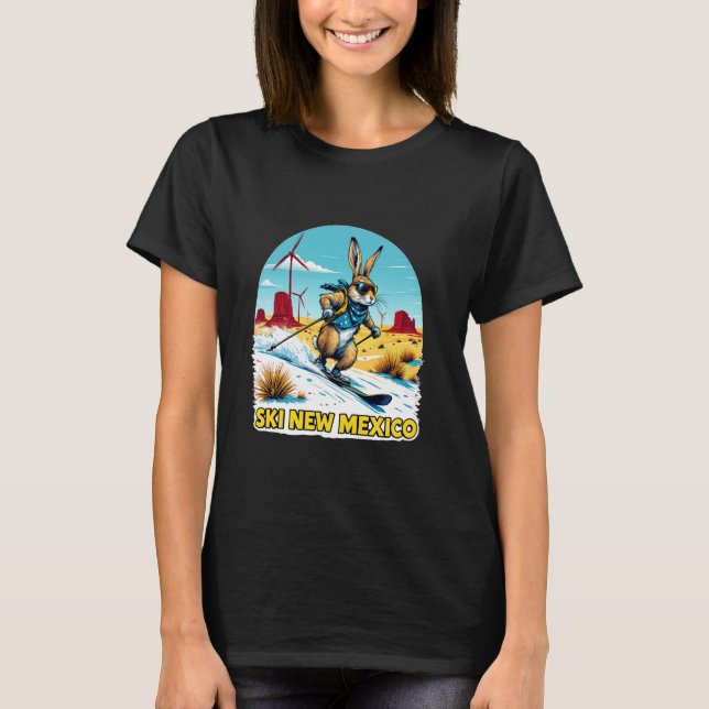 Adventure Awaits Ski New Mexico Fun T-Shirt (Front)