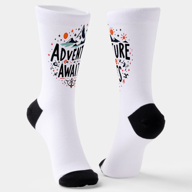 Adventure Awaits Socks (Angled)