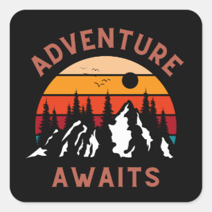 Adventure Awaits Square Sticker