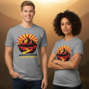 Adventure Awaits Sunset Mountain Men's Tee