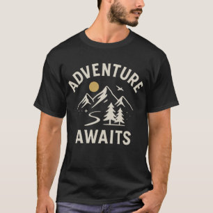 Adventure Awaits T-Shirt – Minimalist Mountain Out