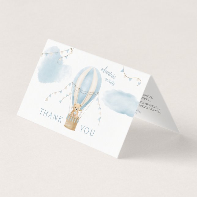 Adventure Awaits Teddy Bear Baby Shower Foldable (Front)