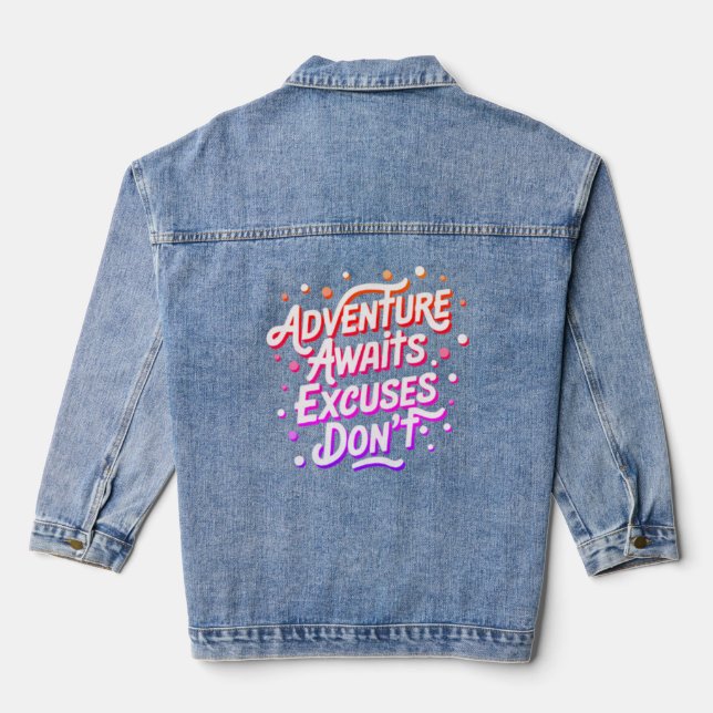 Adventure Awaits Tee Denim Jacket (Back)