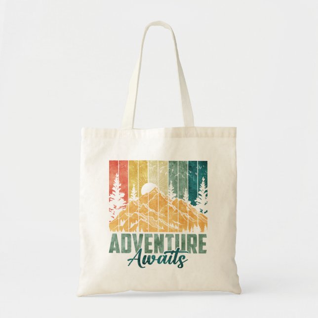 "Adventure Awaits" Tote Bag (Front)